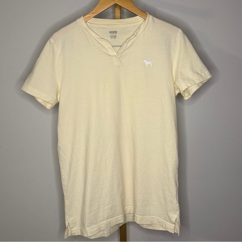 PINK Victoria's Secret Pale Yellow Short Sleeve Tee